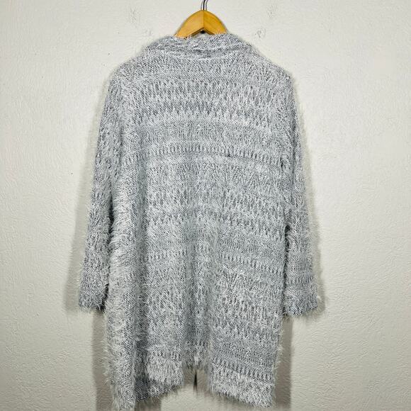 Vince Camuto Eyelash Knit Duster Cardigan Sweater Long Sleeve Pockets - 1X - Picture 3 of 5